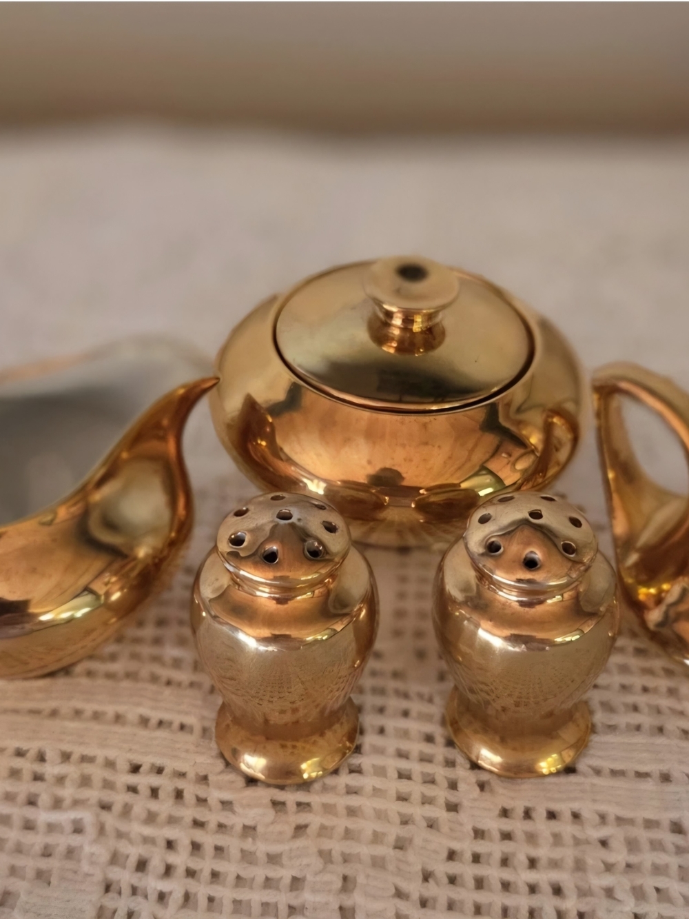 Vintage Royal Worcester 22k Gold Lustre 5 Piece Set